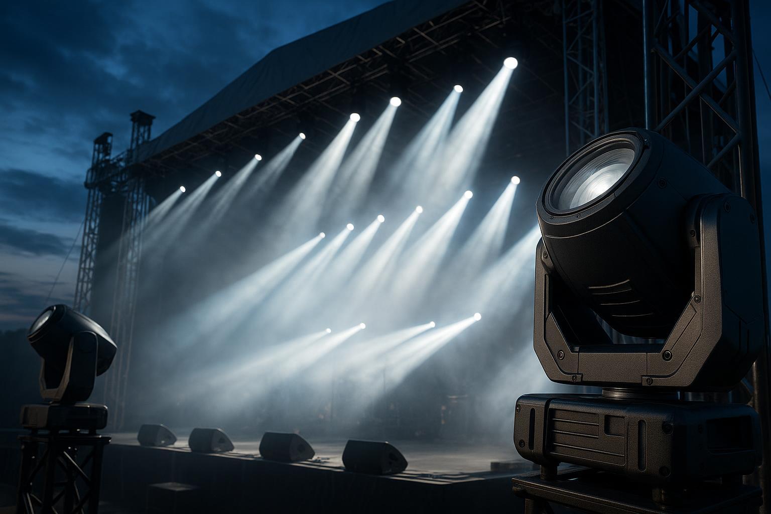 Outdoor moving head lights for large-scale events
